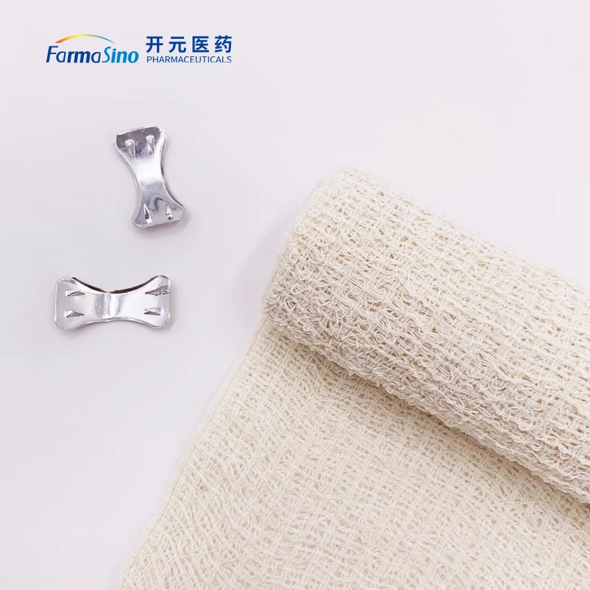 Farmasino Medical Cotton Spandex Elastic Crepe Bandage with Different Size