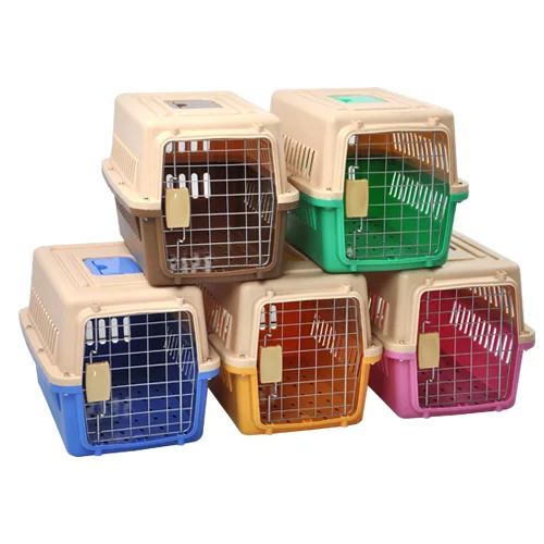 
IATA Regulated Airline Approved Portable Plastic Large Pet Dog Cat Air Travel Sky Kennel Carrier Crate Cage 170133 