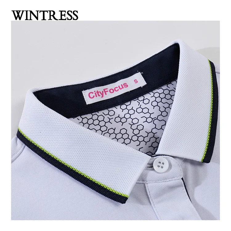 Wholesale trendy different color collar and cuff polo shirt women custom cotton white shirt china