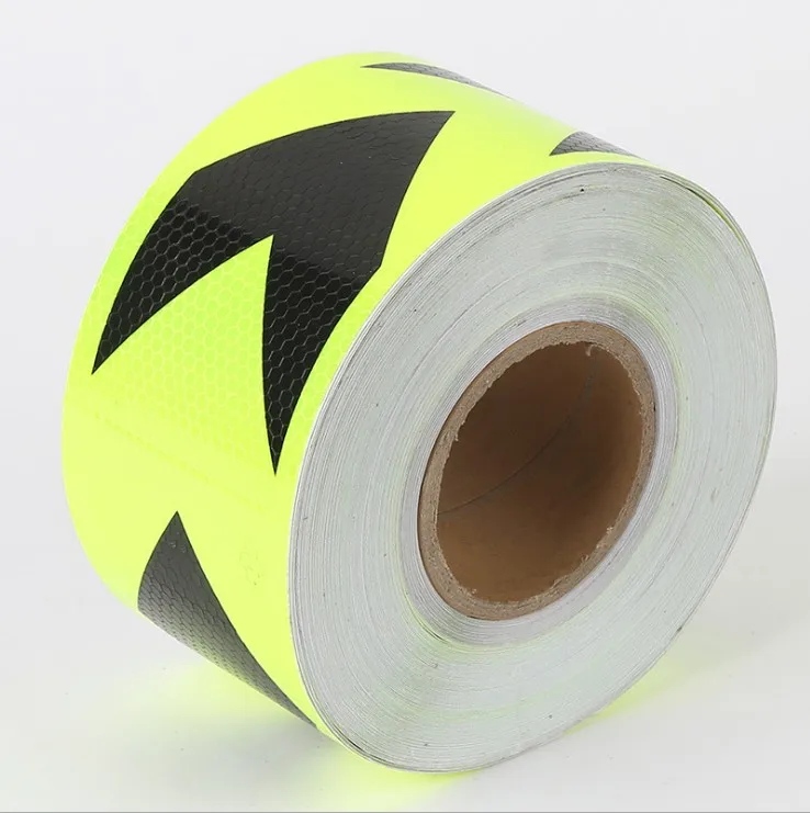 Factory Sale Prism Waterproof Infrared Retro Road Conspicuous arrow PVC reflective film tape used for traffic,warning indication