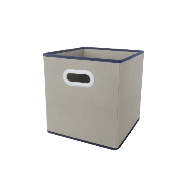 Fabric Storage Bins Cubes Baskets Containers with Plastic Handles for Home Closet Bedroom Drawers Organizers