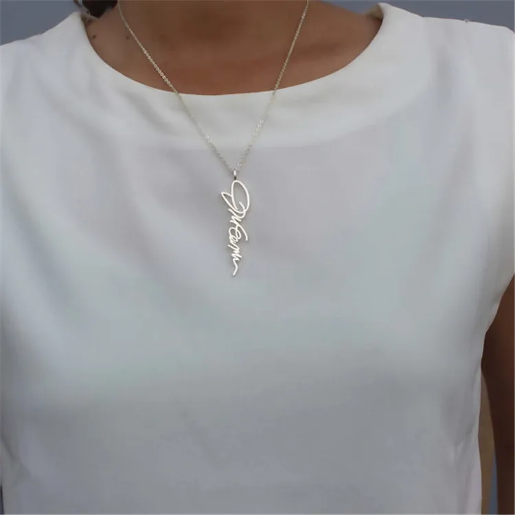 Personalized Handwriting 925 Sterling Silver Pendant Necklace