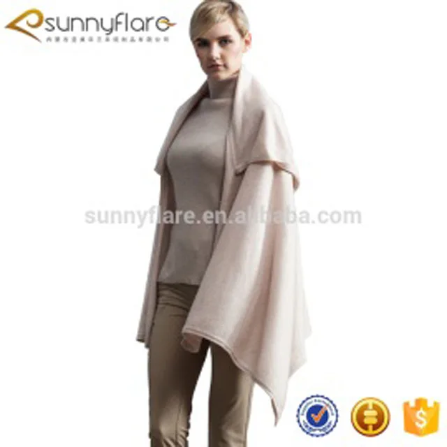 Top quality wool cashmere ladies hooded cape shawl