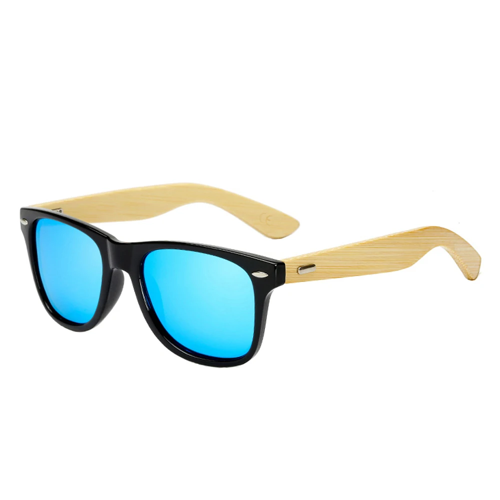 Fashion and hot sale custom bamboo sunglasses with black lens for men and women