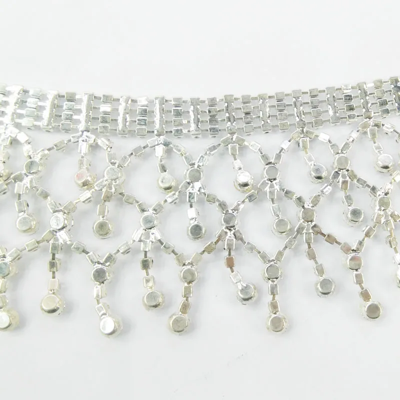 
Wholesale DIY Custom Appliques Clear Rhinestone Banding Mesh Trimming 