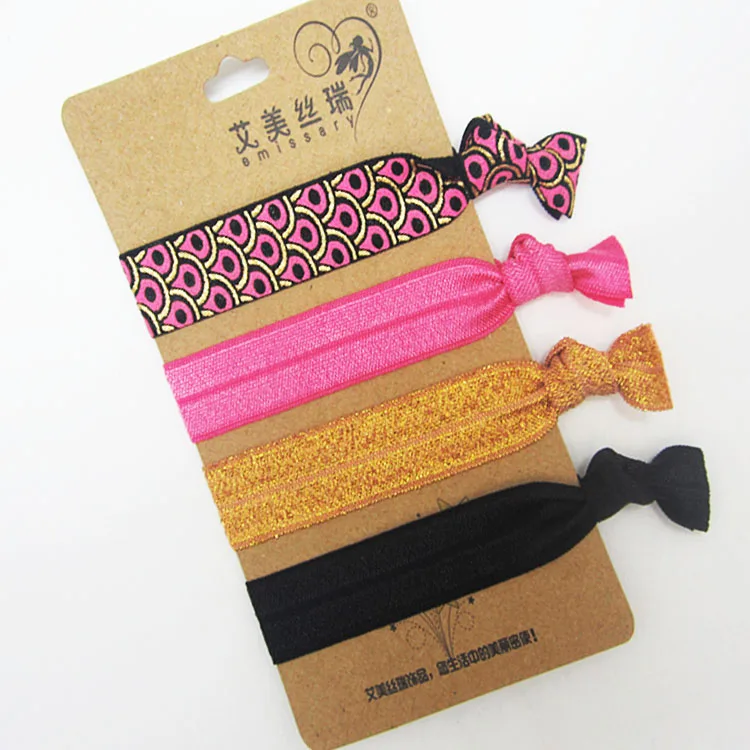 Handmade Bowknot Girls Hair Accessories Elastic No Crease Hair Ties