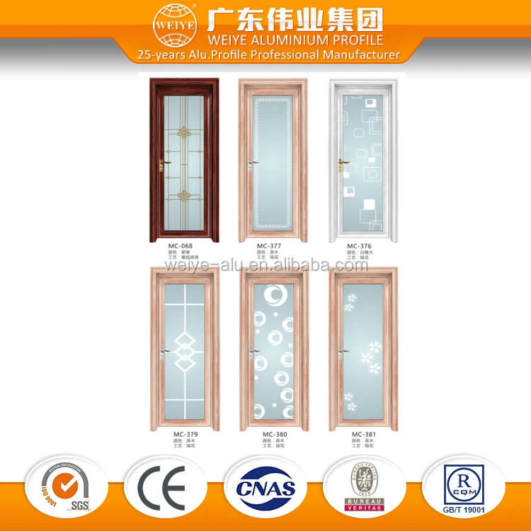 
70 series arch wood color aluminium door insulated glass door series 