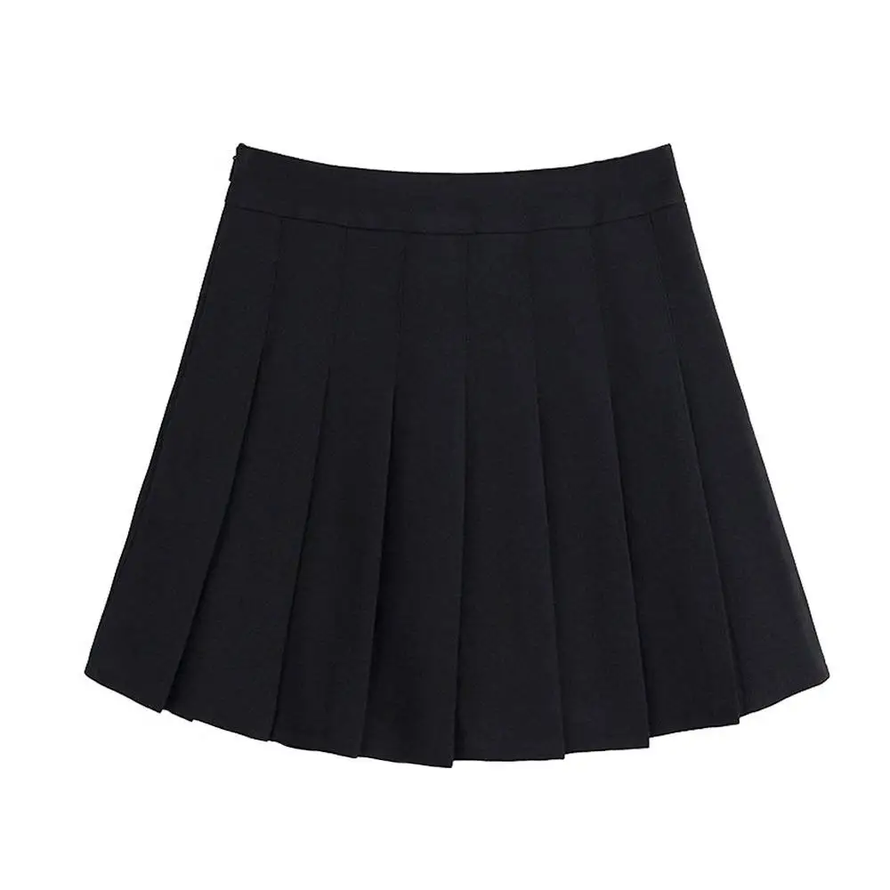 
Женская Базовая модная однотонная приталенная плиссированная теннисная короткая юбка с воланом 