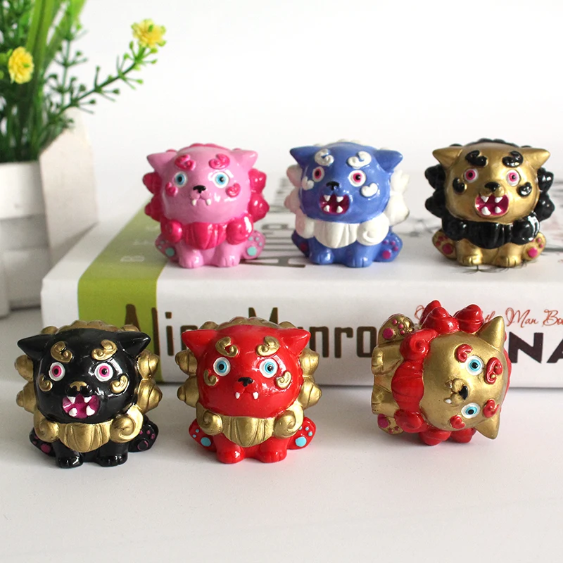 Wholesale Resin Crafts Gift Animal  Cute Lion Head Statue Ornament for customer