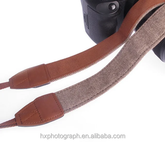 Classic Top Quality Adjustable Cotton Leather Ends Camera Shoulder Neck Strap for Nikon Canon Pentax  DSLR Camera