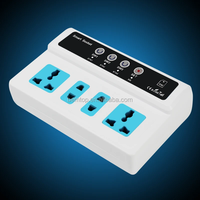 
 3 розетки беспроводной пульт дистанционного управления мобильный телефон GSM SIM Смарт выключатель розетка с управлением/таймером  