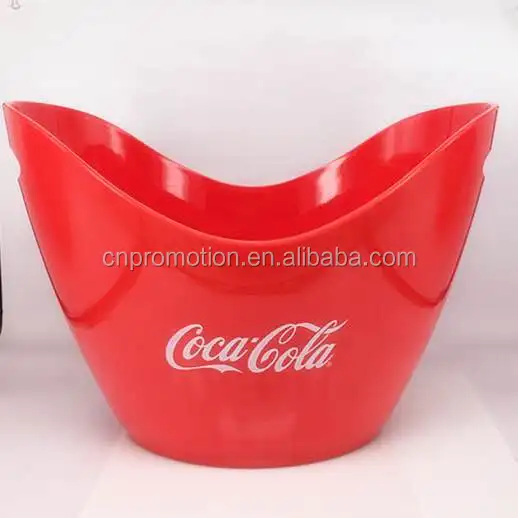 Customized logo 4 L clear Boat-shape Plastic Champagne Ice Buckets for Beer