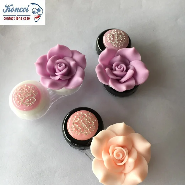 Много цветов, с цветочным принтом «розы» изготовленный на заказ косметический упаковывать коробки для контактных линз CL-Y004