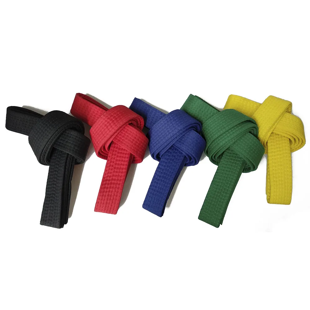 Custom multicolor hot sale 100 % cotton durable karate belts taekwondo black belt