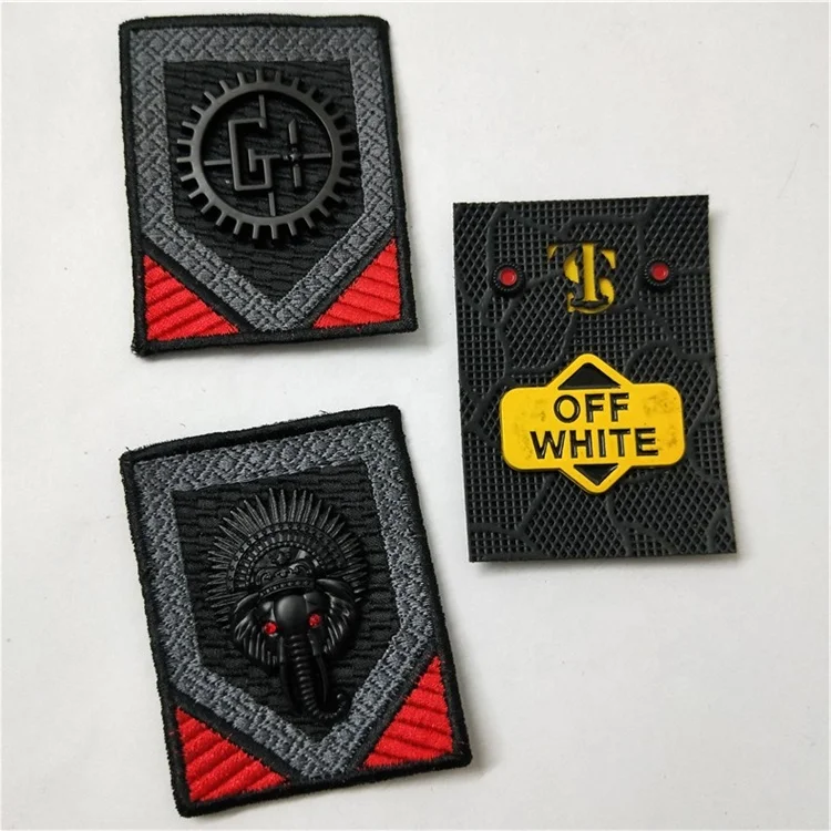 
Embroidered round square eyelet leather label Printed metal pu trademark jeans sign logo shoes tags 