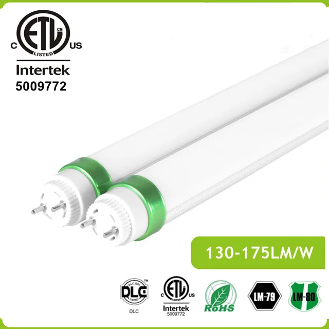 170lm/w ETL DLC 4ft LED Tube with Dual end Type A ballast compatible or single end Type B direct wire