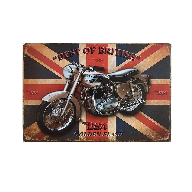 Wholesale Embossed Decorative metal motorcycle sign metal sign tin sign licenses plate decor vintage garage