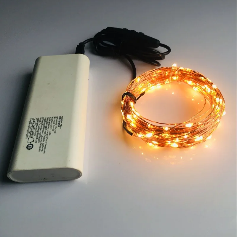 Новый товар 10 м 100 светодиодов медный провод высокая яркость Разъемы USB входная мощность сказочная гирлянда праздничное украшение