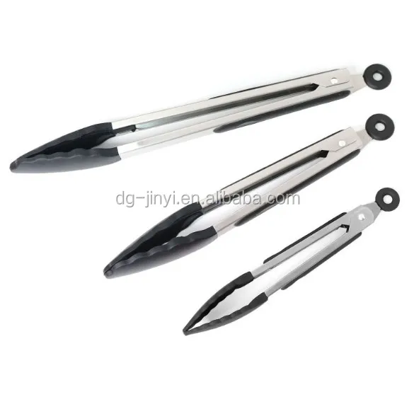 3 Pack Silicone Kitchen Tongs Bbq Tongs Stainless Steel Food Tong