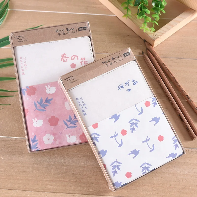 Wholesale art young university student writing paper pu notebook journal agenda with flowering printing