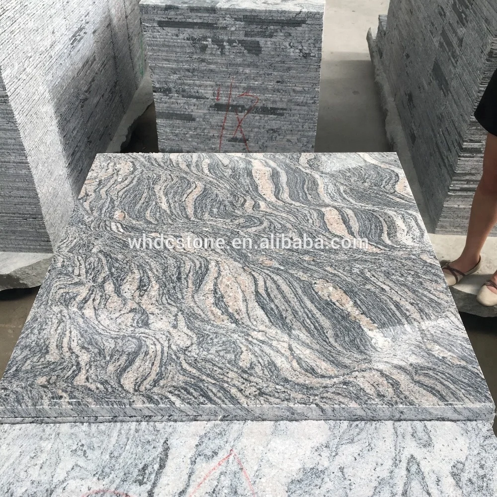 China Juparana Natural Granite Stone Tiles With Polished Surface
