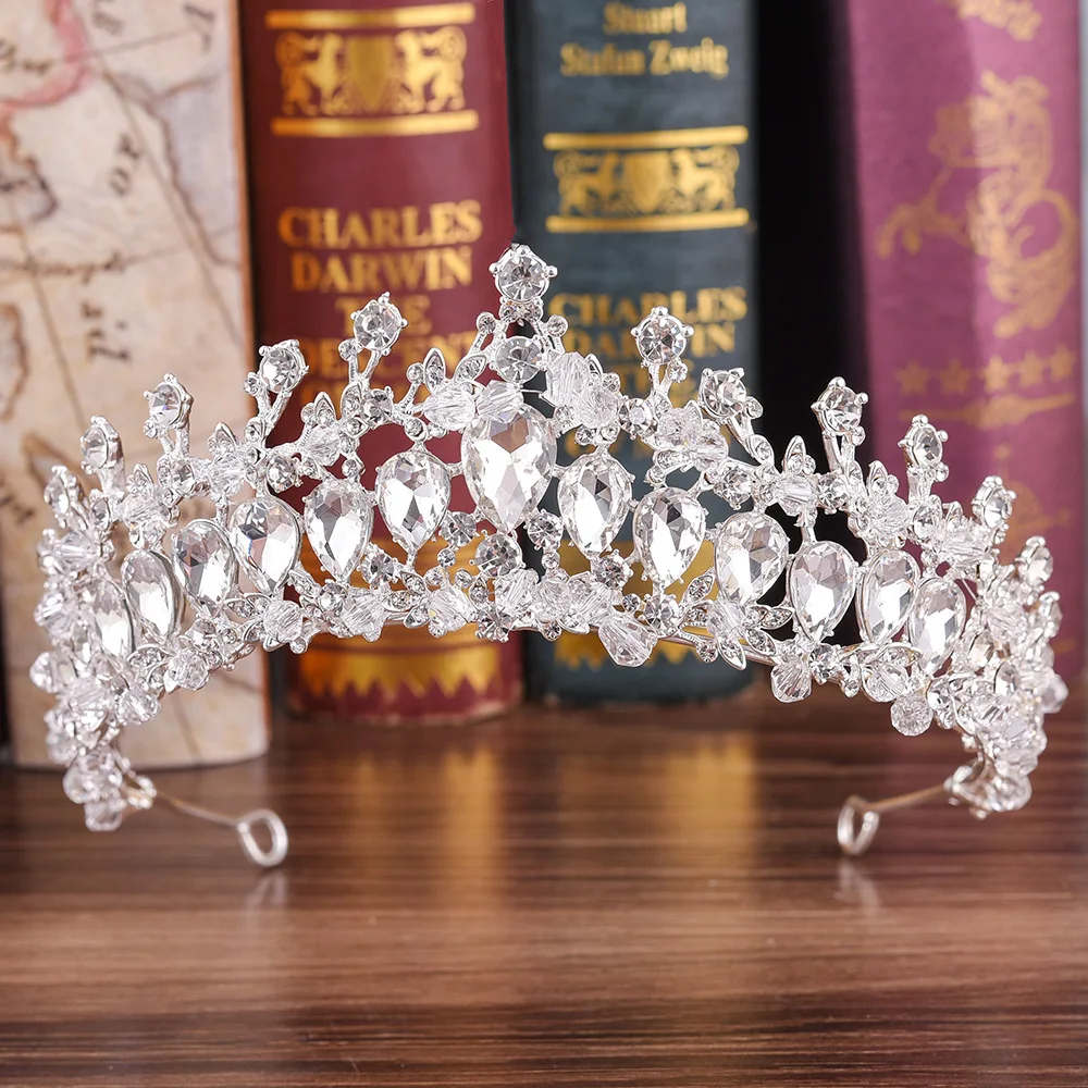 Rhinestone Beaded tiara handmade bridal headband wedding hair accessories