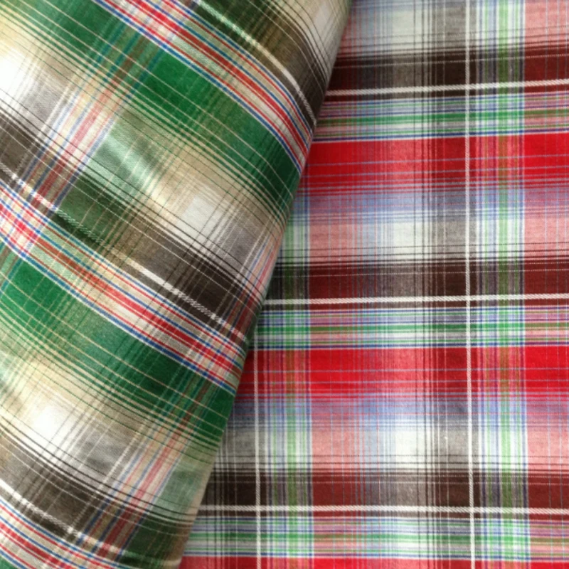 Factory stock lot low price plaid flannel fabric  100 cotton men shirt fabric