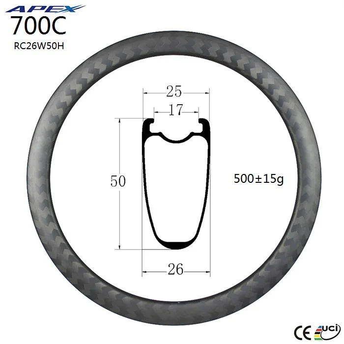 whole sale rims carbon fiber rim 50mm depth 700c clincher carbon rims