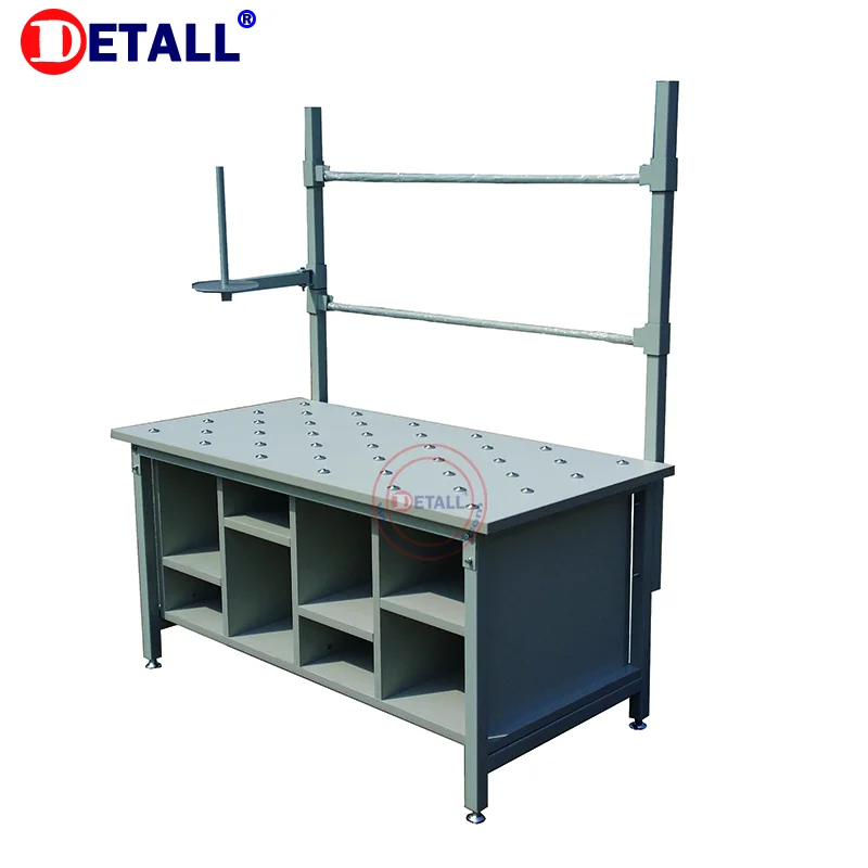 
Detall ESD packing table with paper cutter and ball transfer unit for packaging factory 