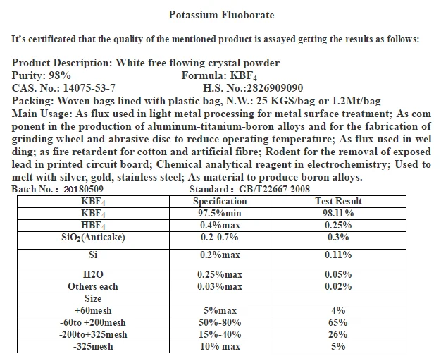 cheap price soldering agents KBF4 potassium borofluoride