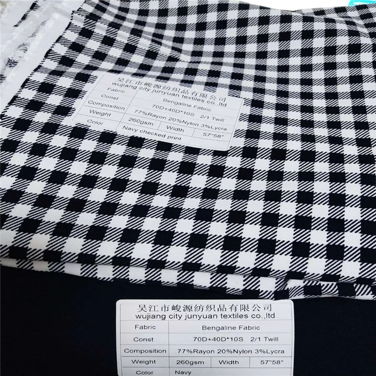 good quality TC polyester cotton blend fabric/twill bengaline fabric supply from stock