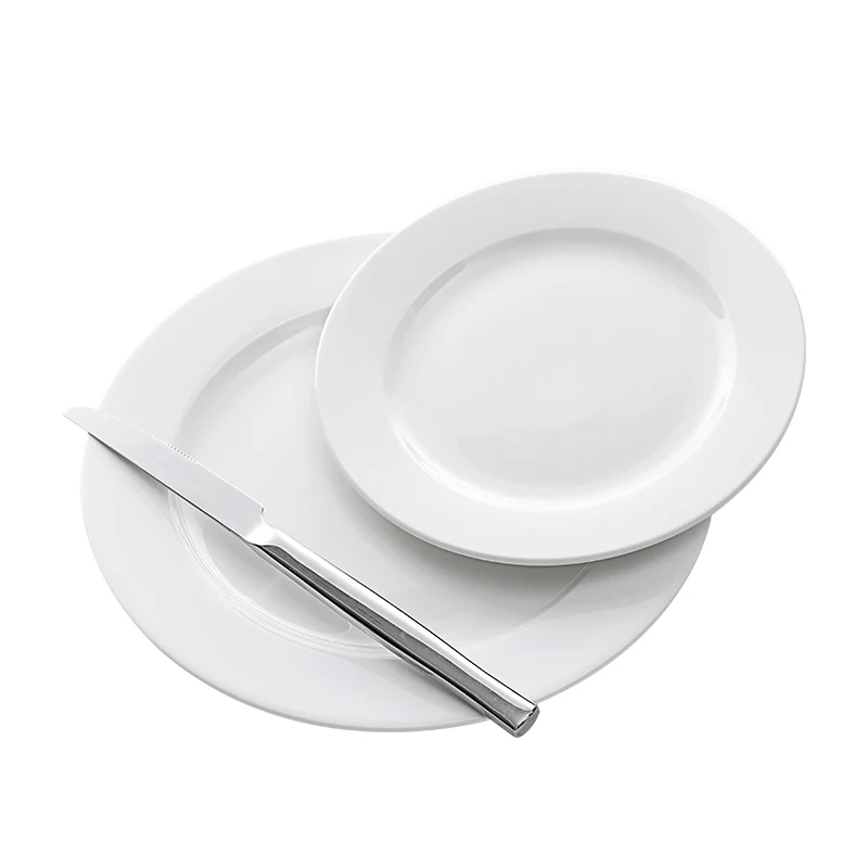 Wholesale Hotel Use Dishwash Safe High Quality Ceramic White Dinner Plate, Loza China@
