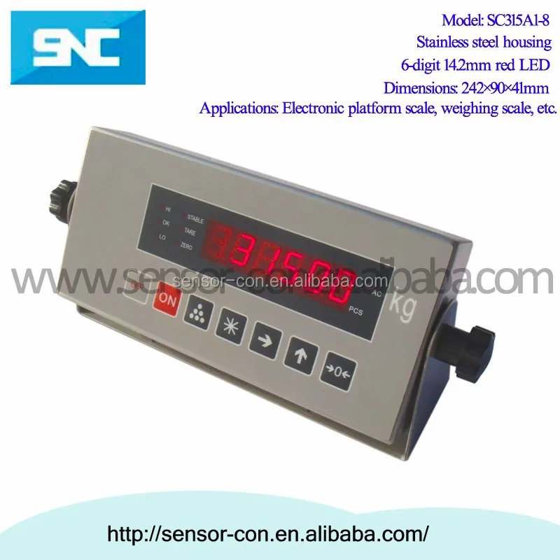 SC315A1-8 с корпусом из нержавеющей стали платформенные весы корпус 6-значный цифровой 14 2 мм красный