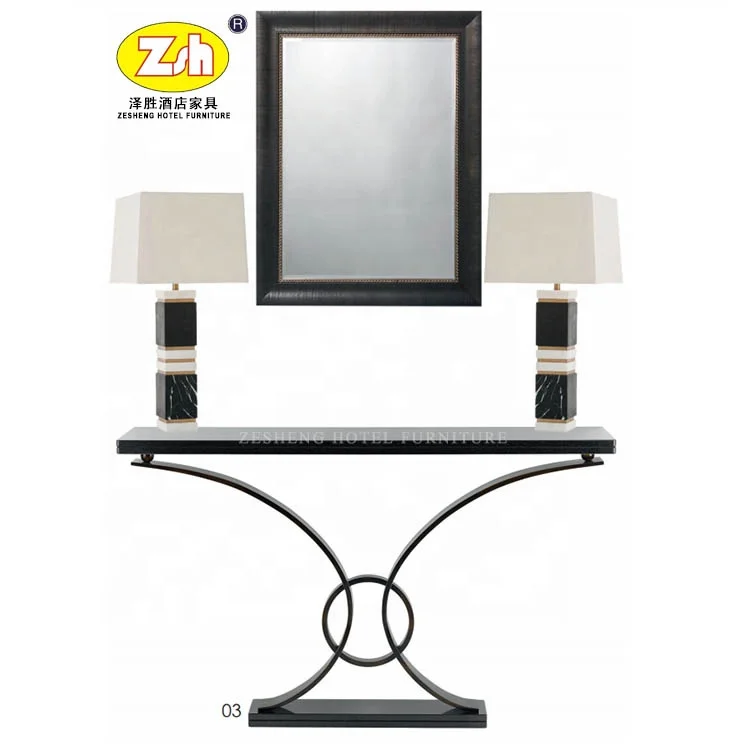 Wood hotel decorate console cabinet mirror ZH-T297