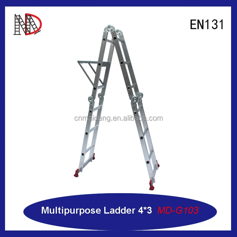 aluminum folding step ladder 4*3 with small/big hinges