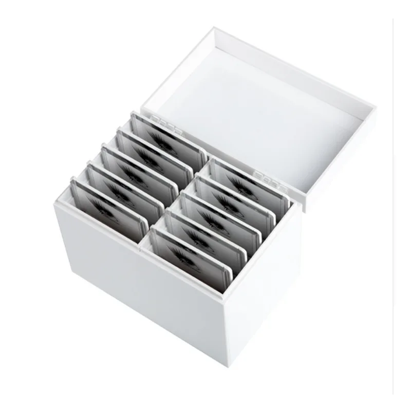Высокое Качество Пользовательский логотип наращивание ресниц 10 паллет акриловая коробка для хранения ресниц акриловая коробка для ресниц пустая