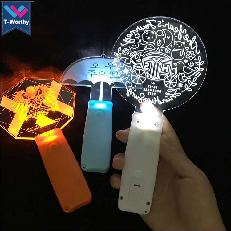 Japanese Concert Item Laser Engrave Kpop Logo Custom Wand Led Flashing Light Stick