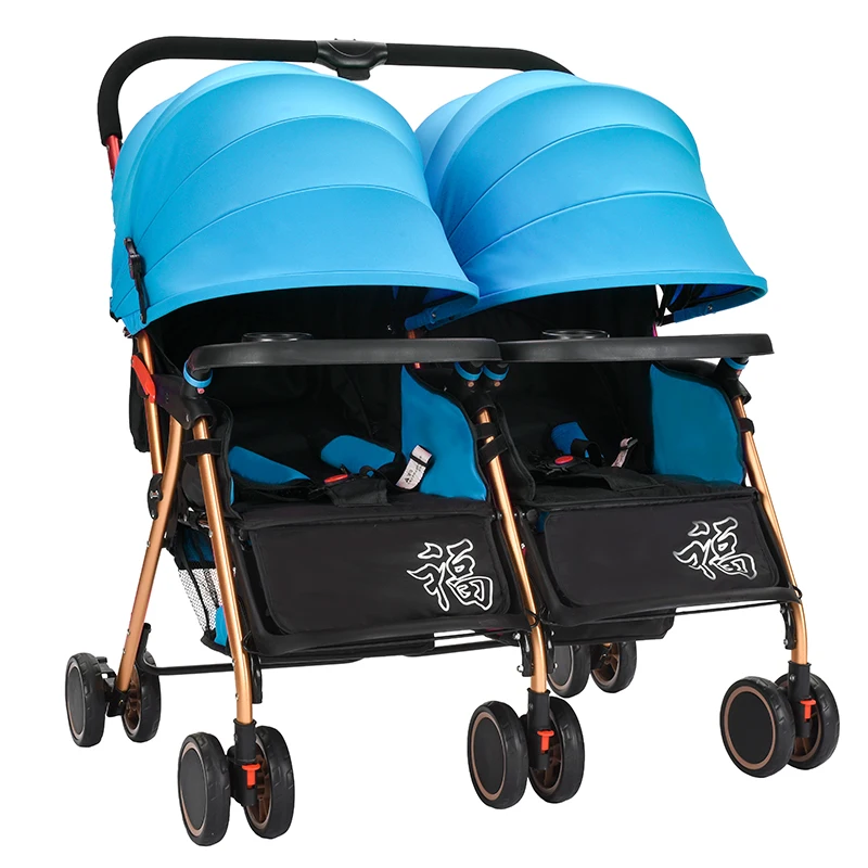 Custom Luxury Various Color Double Twin Stroller With Multi - Gear Adjustable Awning