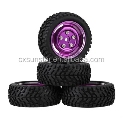 Aluminium Wheel Rims with Screws Rubber Tyres for RC1:10 On Road Car