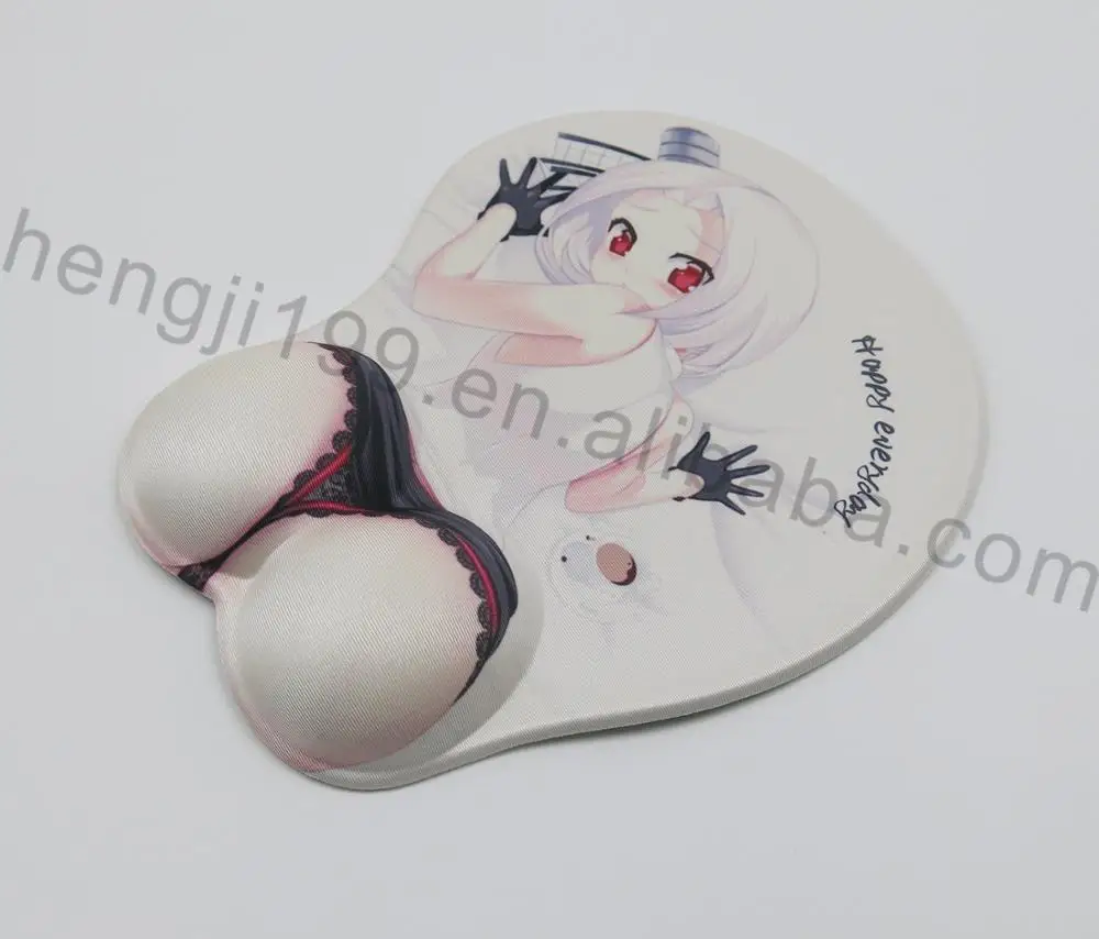 
Hot sell Japanese sexy big breasts custom anime 3d ass soft silicone wrist mouse pad 