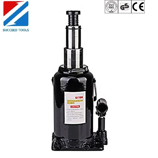 Auto Repair Double stages 12Ton Screw Hydraulic Car Bottle Jack with safty valve CE