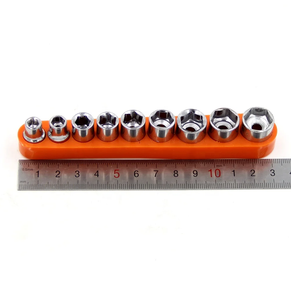 9PCS Pneumatic Metric 6.32MM hex Strong Socket sleeve connecting rod Wrench Set