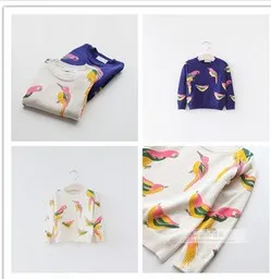 оптовые новые 2014 мальчиков и девочек долго- рукавами свитер птица печать дети свитер