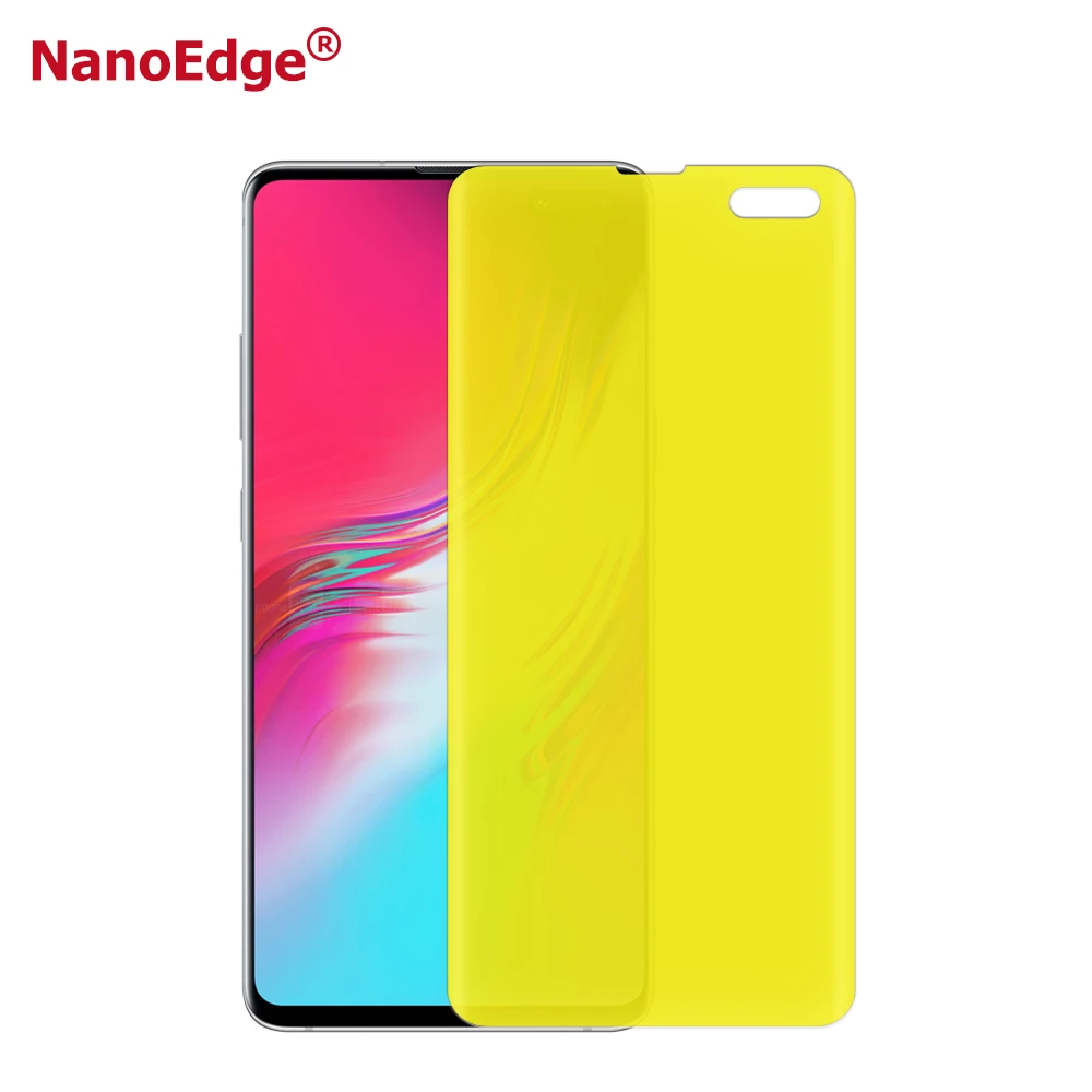 Nano Edge Mobile Phones  Screen Protector For Samsung Galaxy S10 5G Clear With Installation HD Video Not Tempered Glass