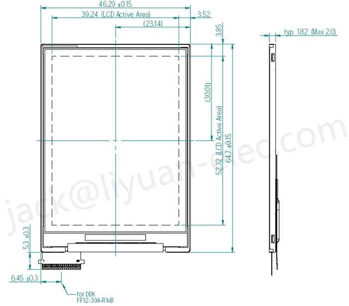 2.6 inch 6.6cm 240xRGBx320 TPO 60H00106-00M 990000004 304000067C LTPS Transmissive cog graphic TFT LCD display screen module