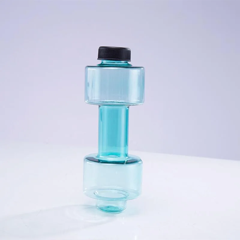 
Fitness Clear Plastic Bottle fitness room Sport Dumbbell Protein Shaker Water Bottle With Handle No BPA material 