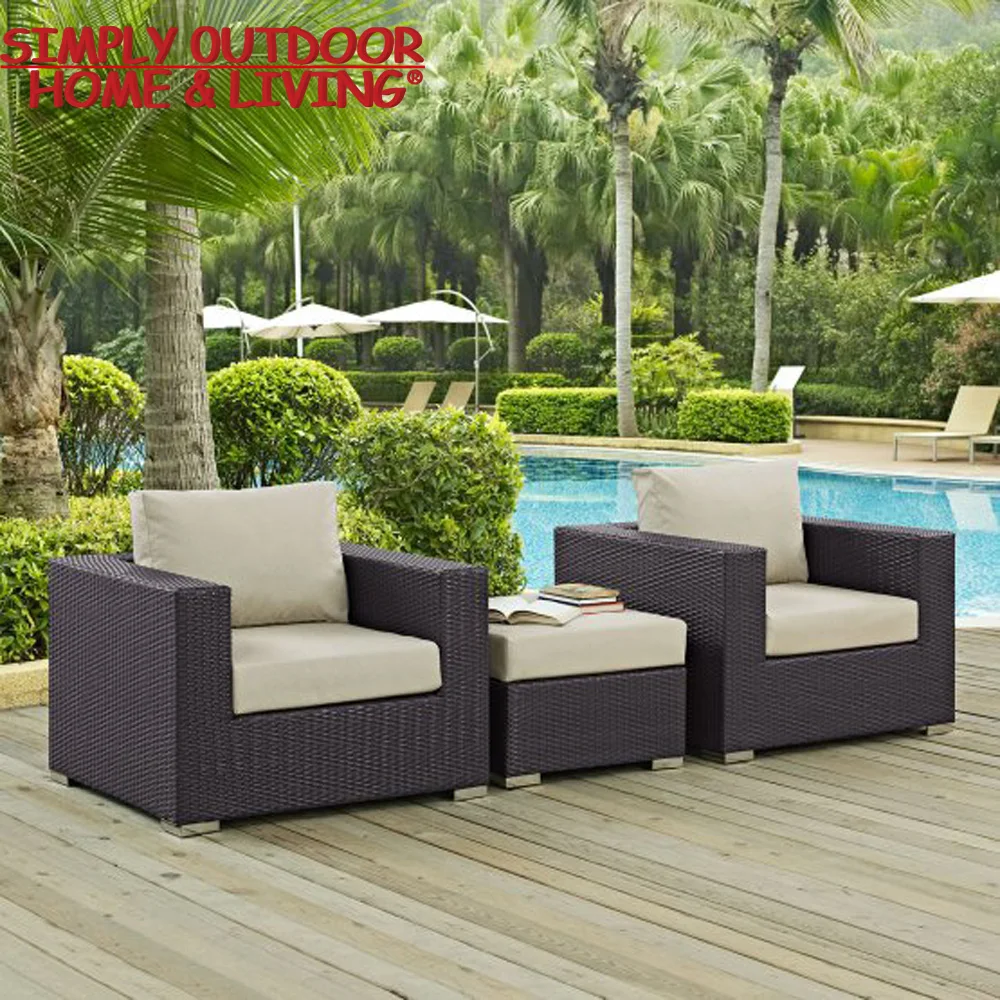 Набор уличной мебели из ротанга, плетеный диван из ротанга с подушкой