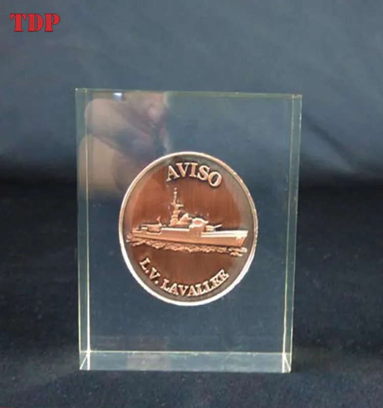 TDP square transparent acrylic resin block flower coin inside acrylic crystal lucite paper weights