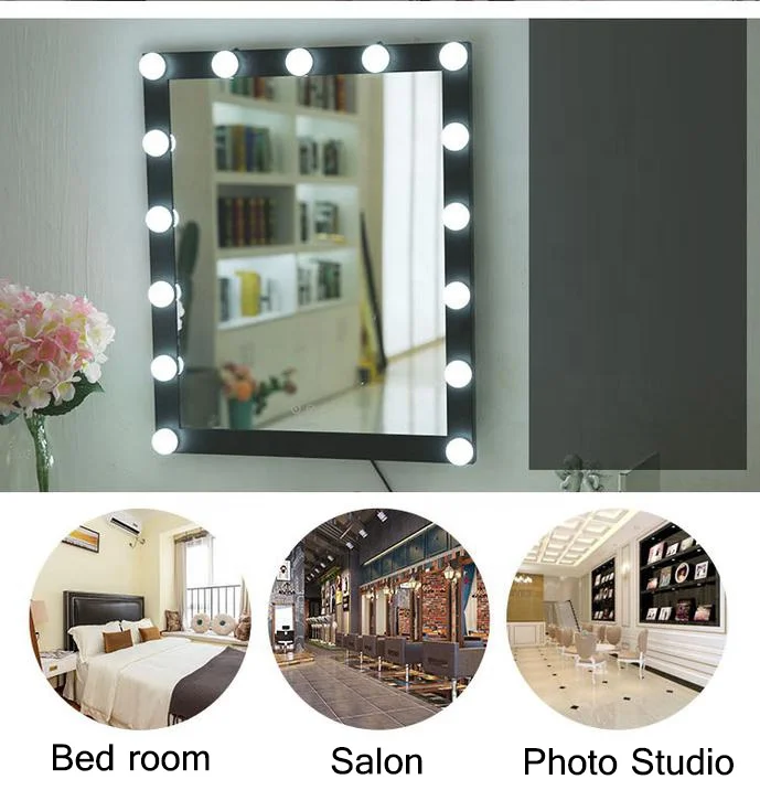15 Led Bulbs Hollywood Vanity Makeup Mirror with Lights Dressing Table Mirror USB Powered White