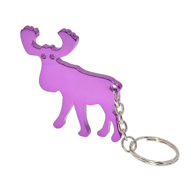 Wholesale Promotional Bottle Opener Moose Shape Aluminum Keychain